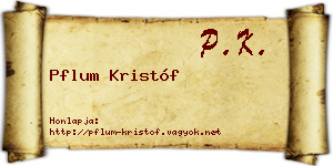 Pflum Kristóf névjegykártya